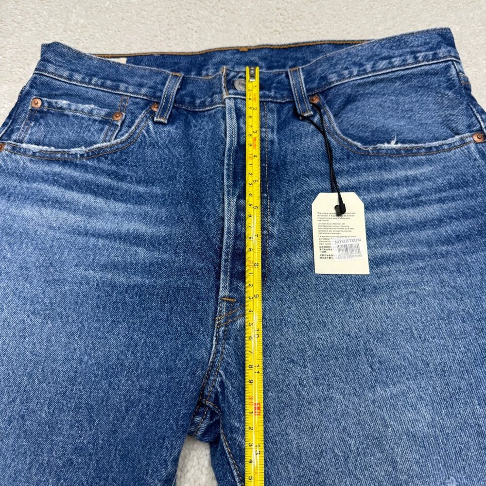 Levi's Premium 501 Womens Blue Jean Pants Distressed Button Fly, Size 31/26 NWT - Picture 11 of 13